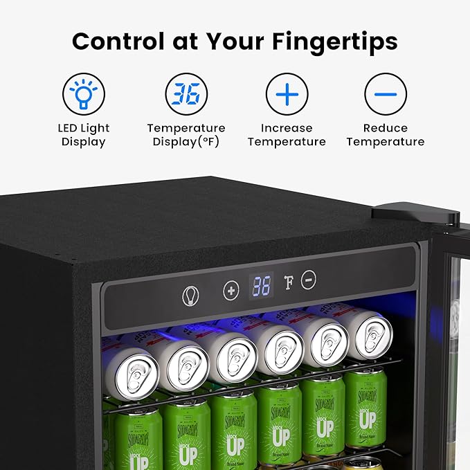 145 Can Beverage Refrigerator Cooler - 4.5 Cu.Ft Mini Fridge Glass Door, Soda Wine Beer Drink Fridge, Small Refrigerator for Bedroom Office Home Bar Dorm, Digital Temperature Control, Silver-DeskLoop Office