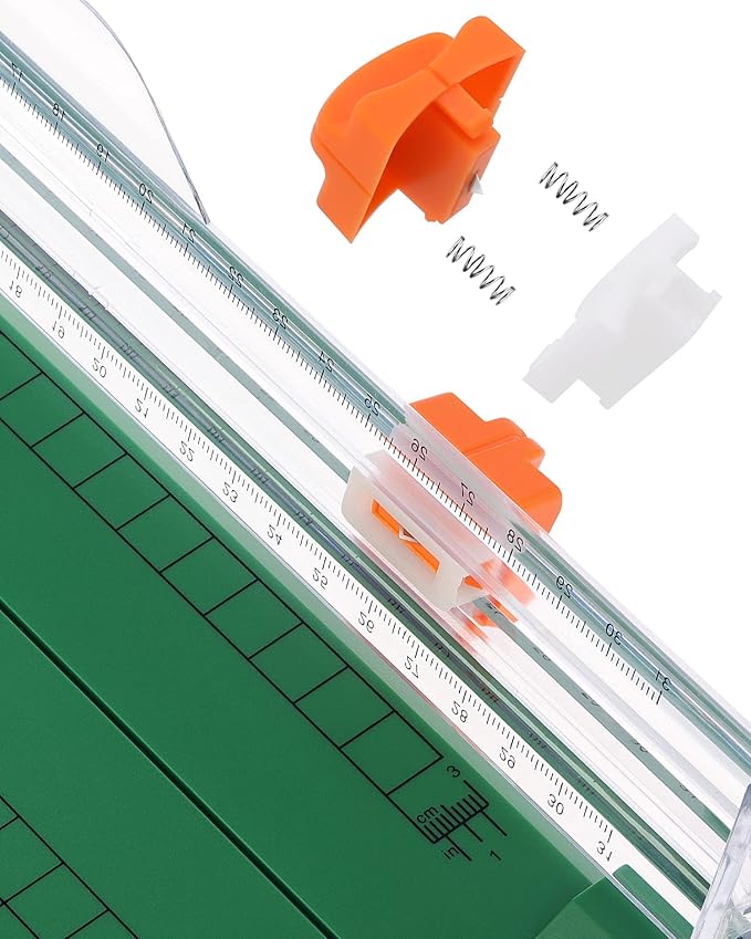 Firbon Green A4 Paper Cutter 12 Inch Titanium Straight Paper Trimmer with Side Ruler for Scrapbooking Craft, Paper, Coupon, Label, Cardstock-DeskLoop Office