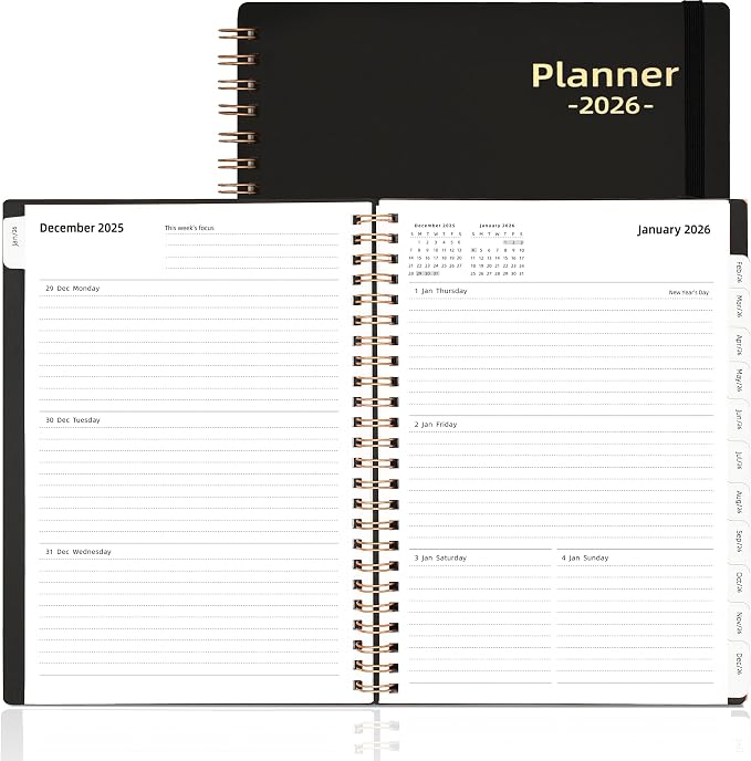 Daily Planner 2026, 2026 Planner Weekly and Monthly, Jan 2026-Dec 2026 by XAOWON
