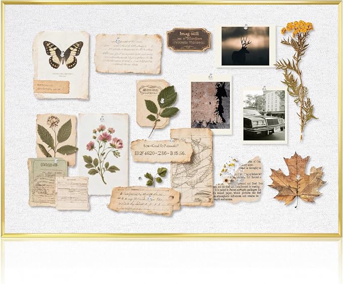 Fabric Bulletin Board, Upgraded Canvas Surface, Wall Mounted, by QUEENLINK