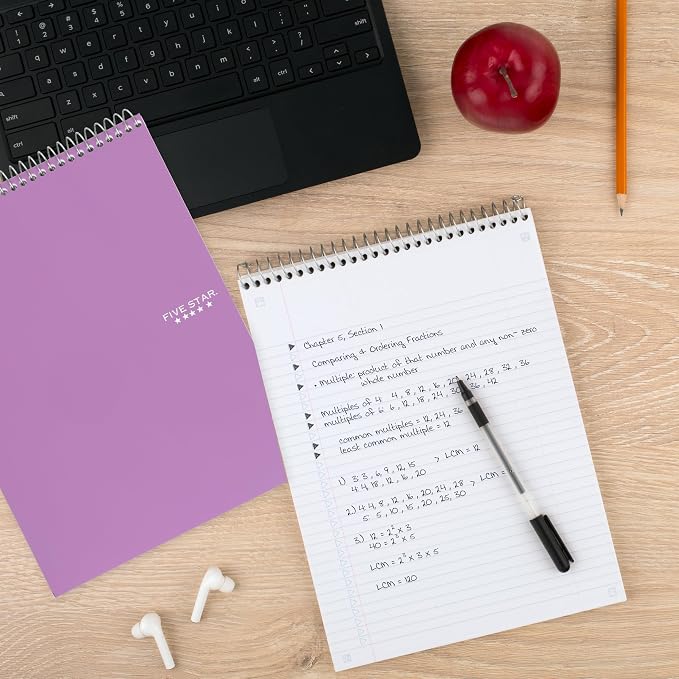 Five Star Top Spiral Notebook + Study App, 1 Subject, College Ruled Notepad - Image 8