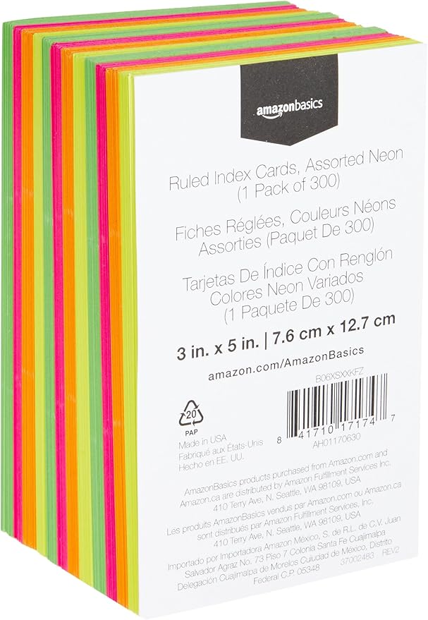 Amazon Basics Ruled Index Flash Cards - Image 2