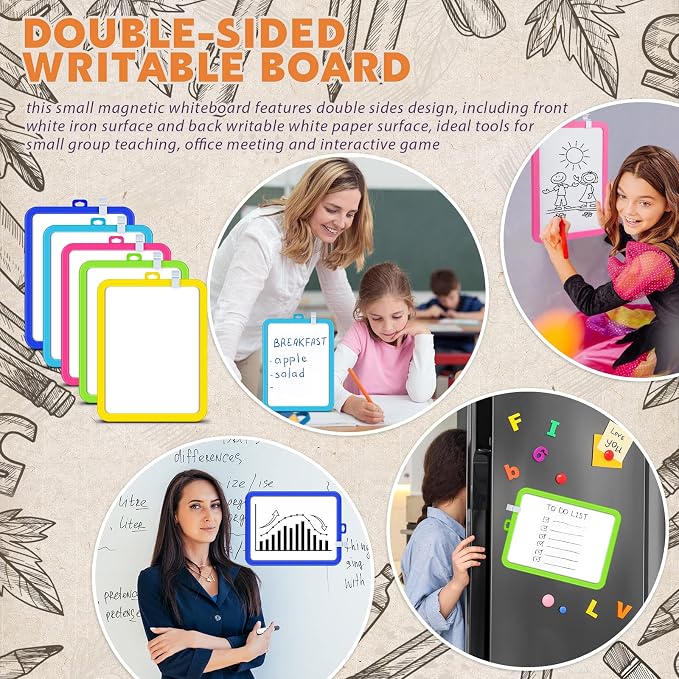 Outus 10 Pcs Dry Erase Mini White Boards Bulk 8.5 x 11'' Small Magnetic - Image 5