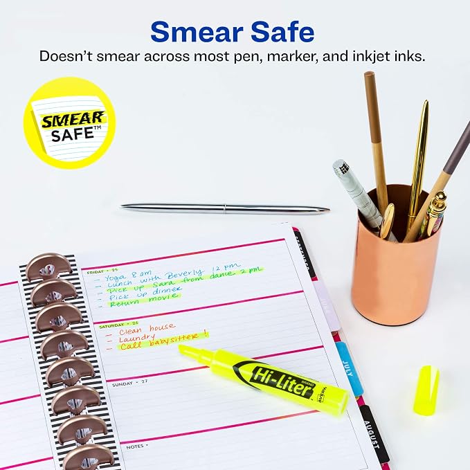 Avery Hi-Liter Desk-Style Highlighters, Smear Safe Ink, Chisel Tip, 12 - Image 2