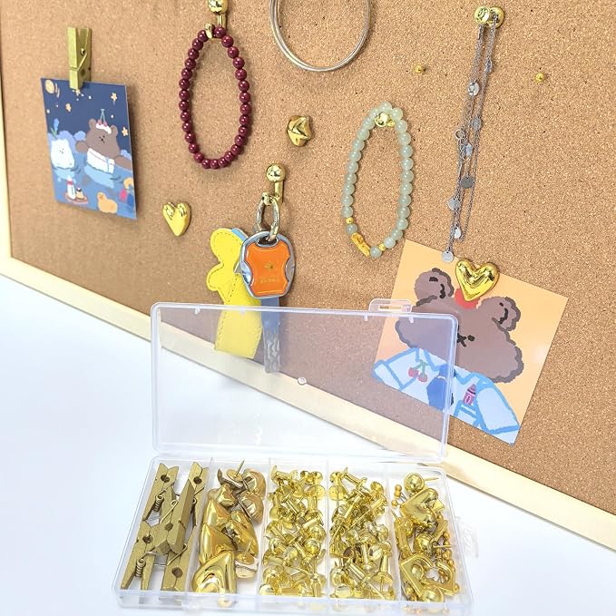 150 PCS Cute Gold Push Pins Set Metal Thumb Tacks Decorative Push Pins - Image 6