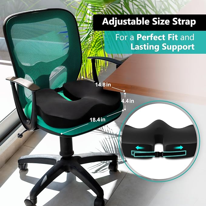 Seat Cushion - High-Density Charcoal Memory Foam Office Chair Cushion - Image 7