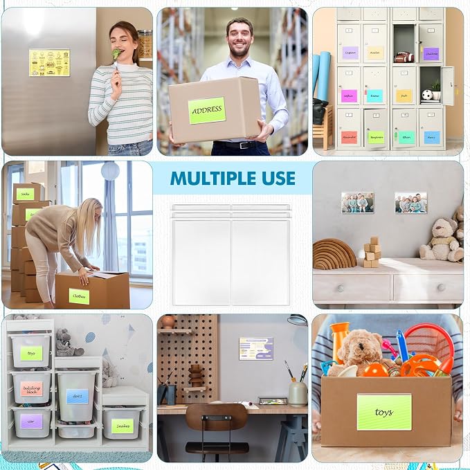 Outus 30 Pcs Self Adhesive Shop Ticket Holders Clear Plastic Sleeves Adhesive - Image 7