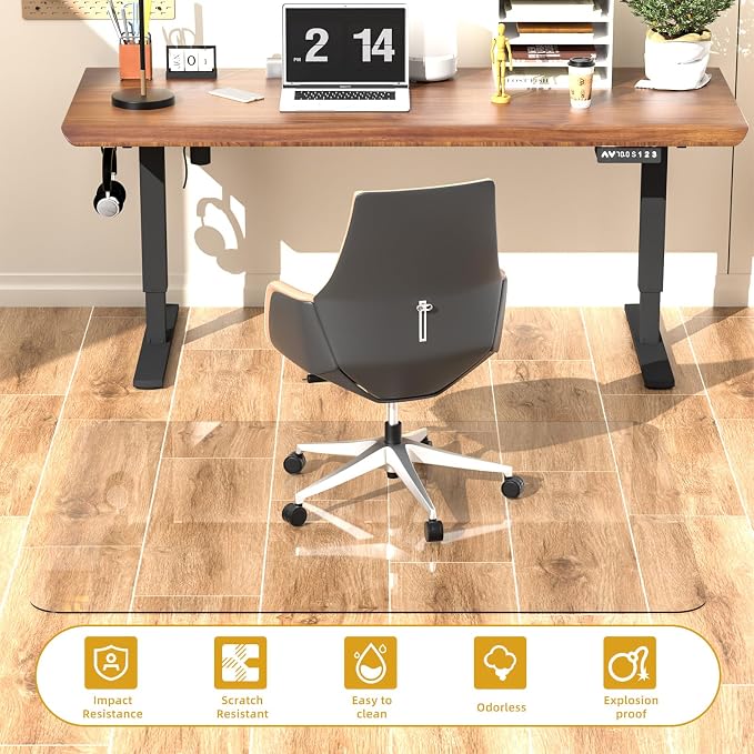 Tempered Glass Chair Mat 48" x 32", 1/5" Thick - Image 4