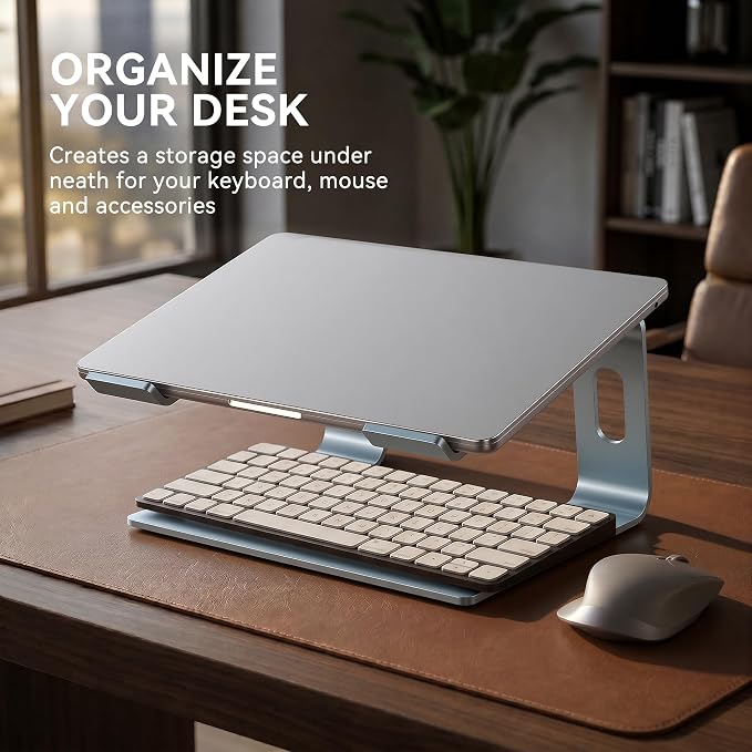 SOUNDANCE Laptop Stand, Aluminum Computer Riser, Ergonomic Laptops Elevator - Image 4