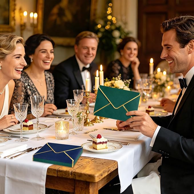 Whaline 50 Pack Green Blue A7 Envelopes - Image 7