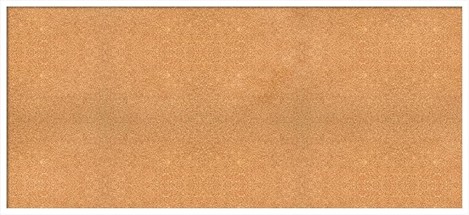 Amanti Art Natural Cork Board for Wall, 27x59 Vision Board with White Frame, Oversize Corkboard Office Decor for Home Organization, Modern Corkboard Pinboard to Display Items for Home Organization in-DeskLoop Office