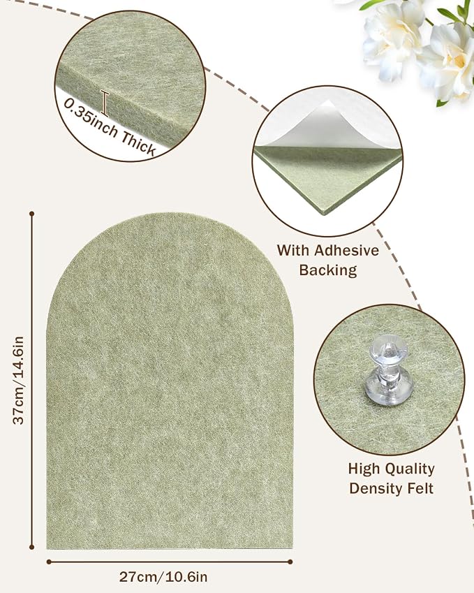 Arched Felt Bulletin Board, Cork Board Alternative - Image 2