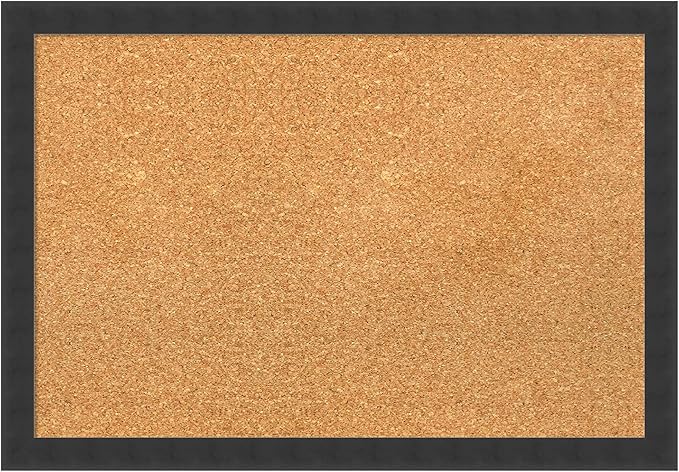 Amanti Art Natural Cork Board for Wall, 18x26 Vision Board with Black Wood Frame, Medium Corkboard Office Decor for Home Organization, Modern Contemporary Corkboard Pinboard to display items for home-DeskLoop Office