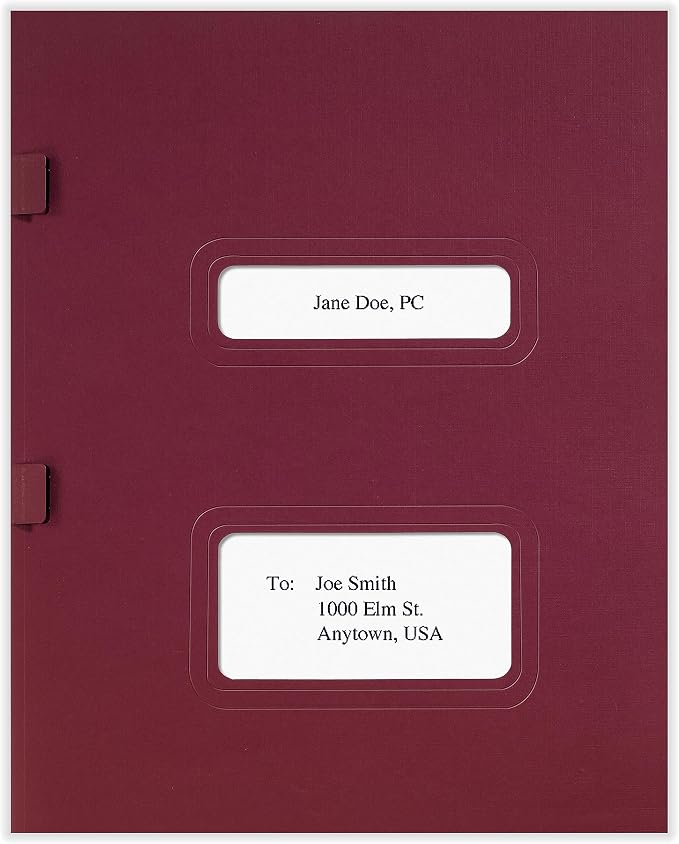 ComplyRight Tax Presentation Folder, Double Windows, One Pocket, Side-Staples by ComplyRight