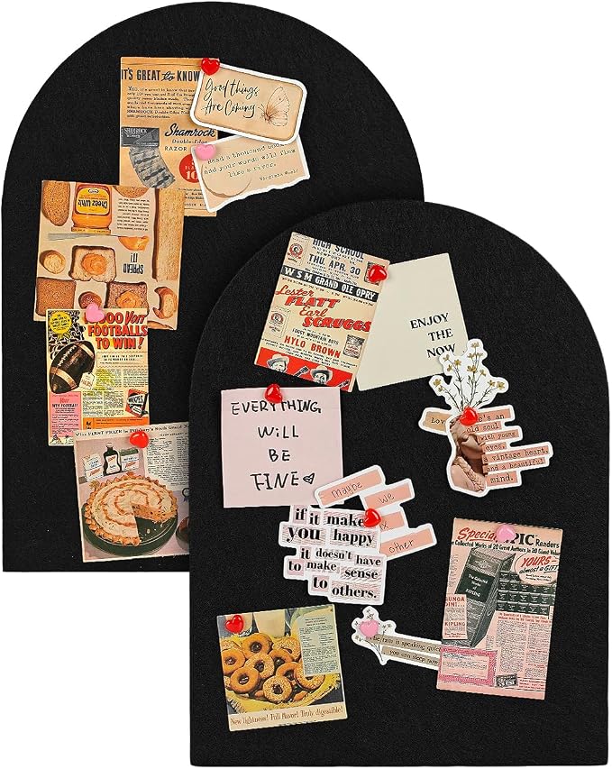 Arched Felt Bulletin Board, Cork Board Alternative by TORASO