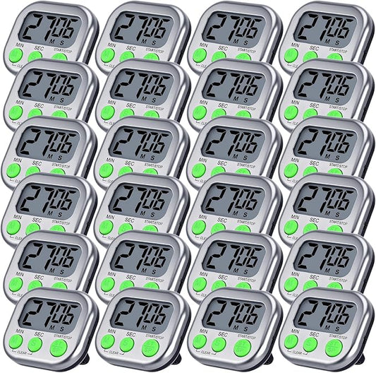 Leumoi 24 Pcs Digital Kitchen Timers Magnetic Back Timers Bulk Large Screen by Leumoi