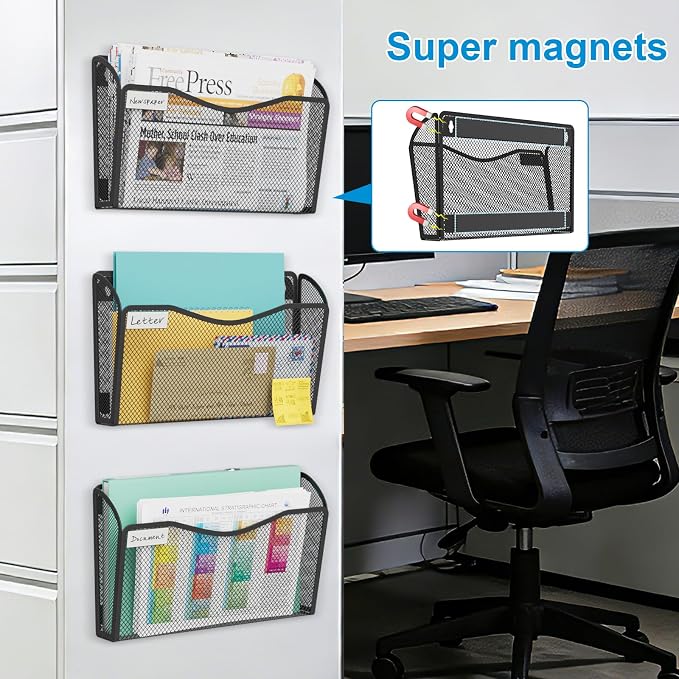 BOHDK Magnetic Wall File Holder 3-Pack - Image 5