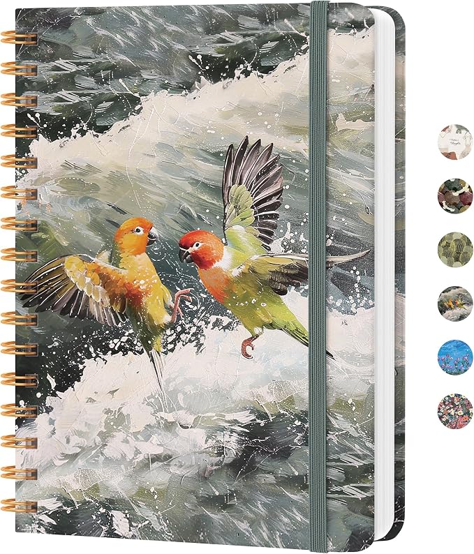 CICPAP Lined Spiral Journal Notebook, A5 College Ruled Notebook by CICPAP