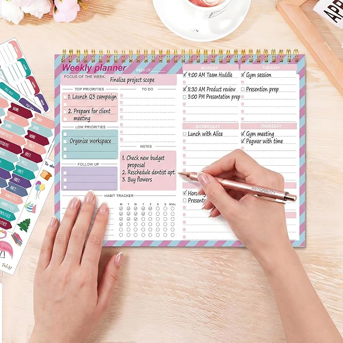 Thboxes Weekly To Do List Notepad, 8.5''x11'' Weekly Desk Planners - Image 6
