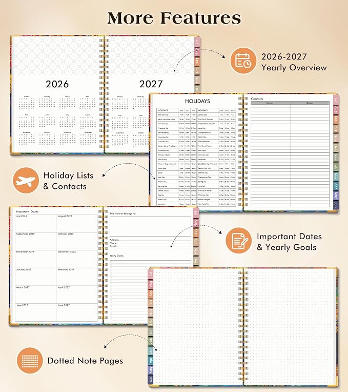 Academic Planner 2026-2027, Hardcover Weekly and Monthly Calendar Planner from - Image 6