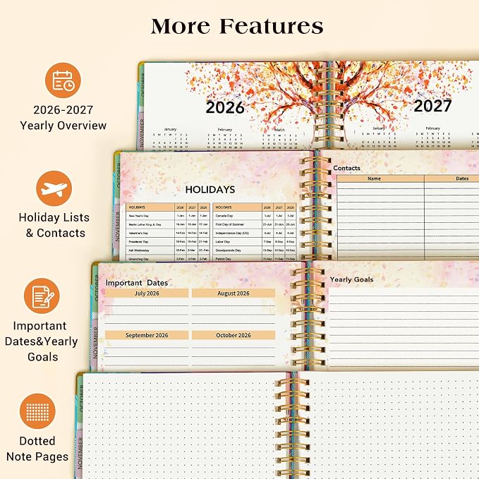 Academic Planner 2026-2027, 18 Months Weekly and Monthly Daily Planner from - Image 6