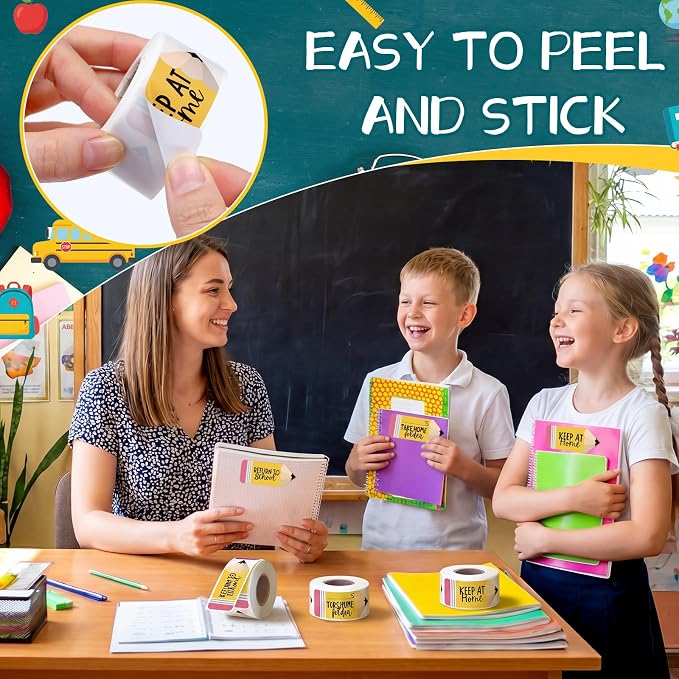 600 Pcs 3 Rolls Student Homework Folder Labels Take Home Folder Return to - Image 7