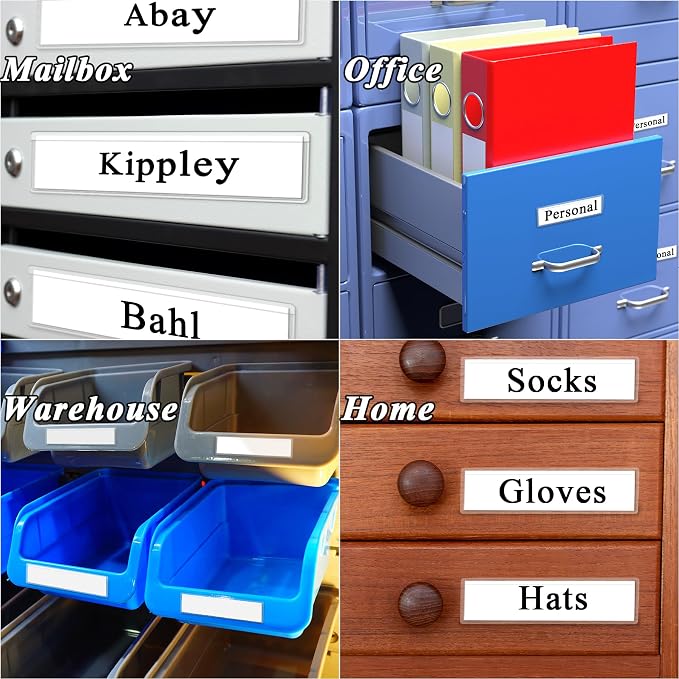 Antner 36 Pack 1.2" x 4.3" Self-Adhesive Label Holders Index Card Pockets - Image 7