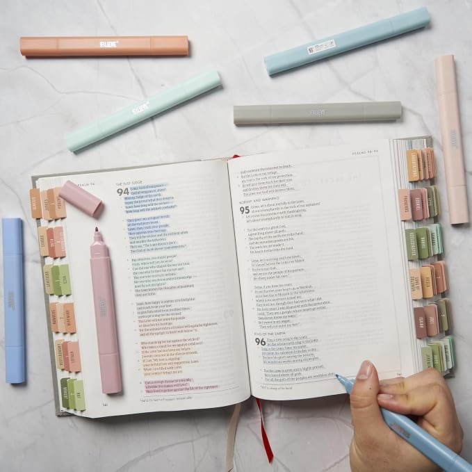 BLIEVE Bible Highlighters No Bleed Through, Pastel Colors, Dual Tip, 8 Pack | - Image 3
