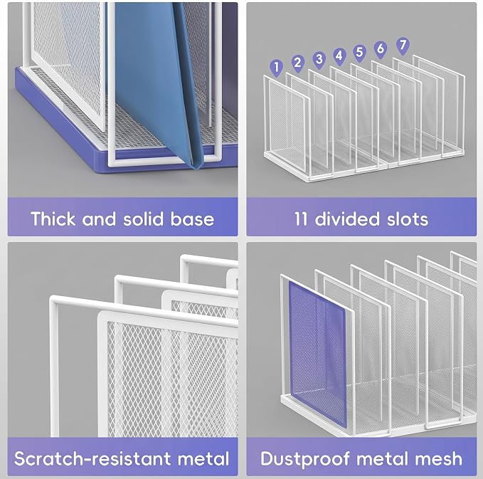 File Organizer for Desk, 7-Section Vertical File Sorter, Paper Holder Organizer - Image 6