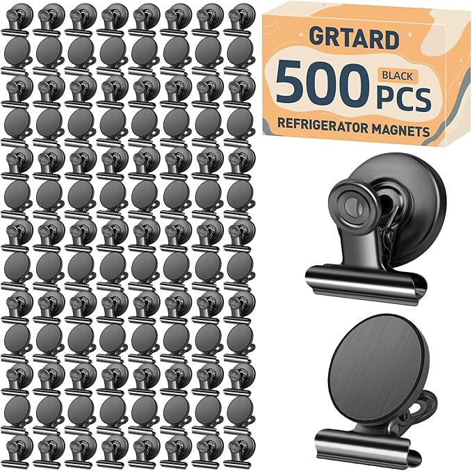 Grtard 500pack Magnetic Clips Heavy Duty, Refrigerator Magnets, Scratch Free by Grtard