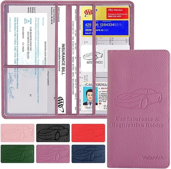 Valardoh Premium Car Registration and Insurance Card Holder, Car Document Holder by Valardoh
