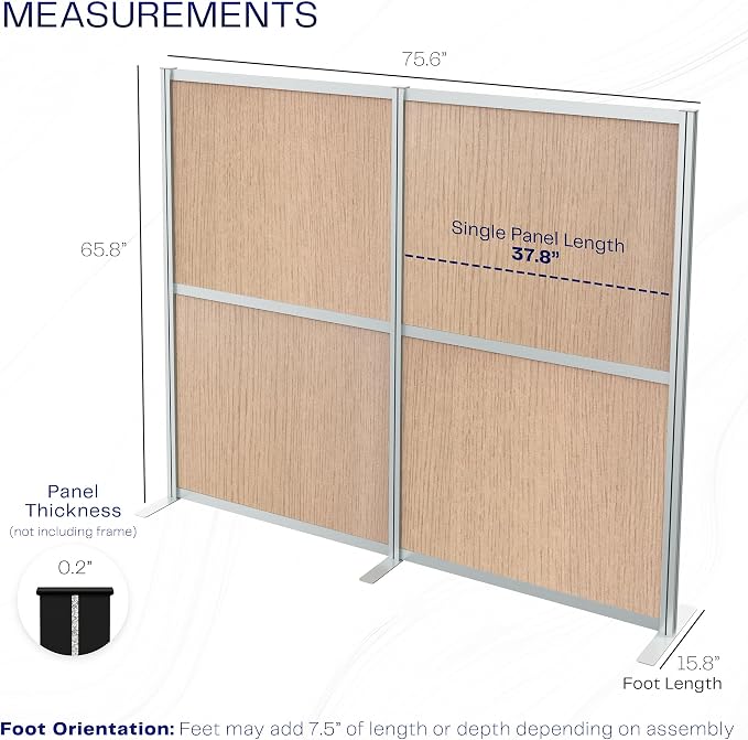 VIVO Modular Wall System, 2 PET Panels, Modern Professional Office Cubicle - Image 3