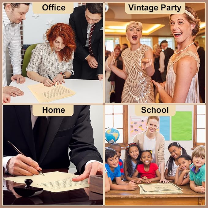 Epakh 200 Sheets Old Age Parchment Paper 8.5 x 11 Inch Standard Letter Vintage Colored Old Parchment Semblance Double Side Printing Paper(Light Beige)-DeskLoop Office