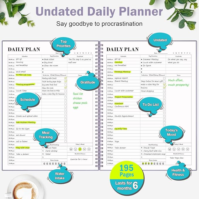 Planner Undated, Asten Daily Planner Agenda - Image 2