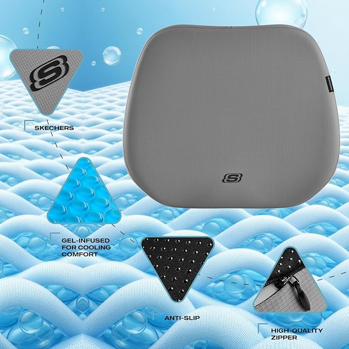 Skechers Seat Cushion Premium Gel & Memory Foam-Office Chair Cushion - Image 3