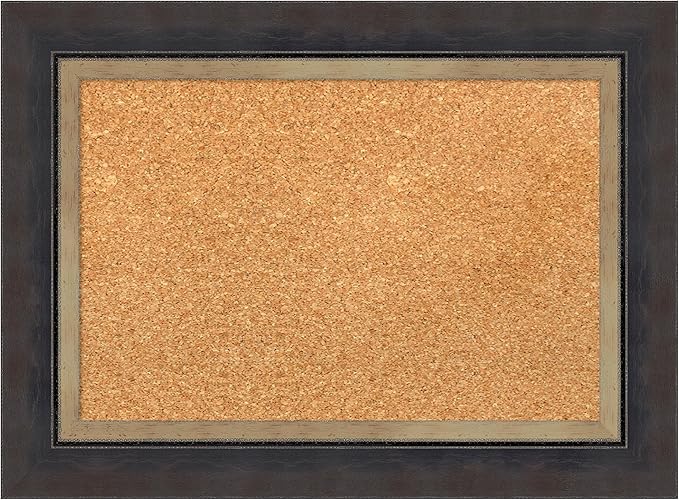 Amanti Art Natural Cork Board for Wall, 17x23 Vision Board with Black Wood Frame, Small Corkboard Office Decor for Home Organization, Casual Corkboard Pinboard to Display Items for Home Organization-DeskLoop Office