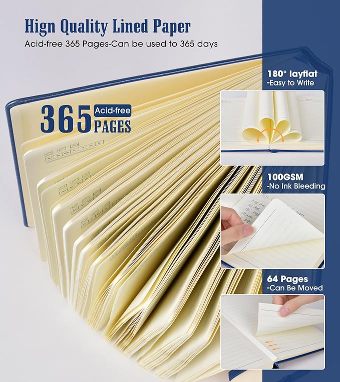 Lined Journal Notebook, 365 Pages B5 Large Journals - Image 3