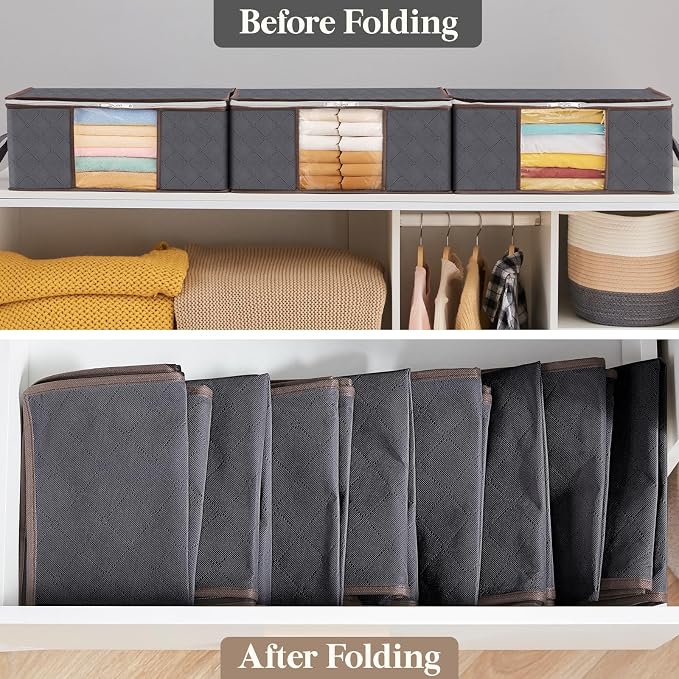 Lifewit 4 Pack Clothes Storage Bag, Foldable Storage Bin Closet Organizer - Image 6