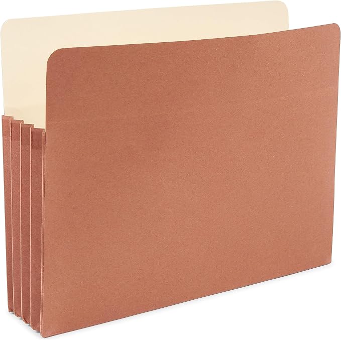 Staples Recycled Reinforced File Pockets, Letter Size, 3.5‑Inch Expansion by Staples