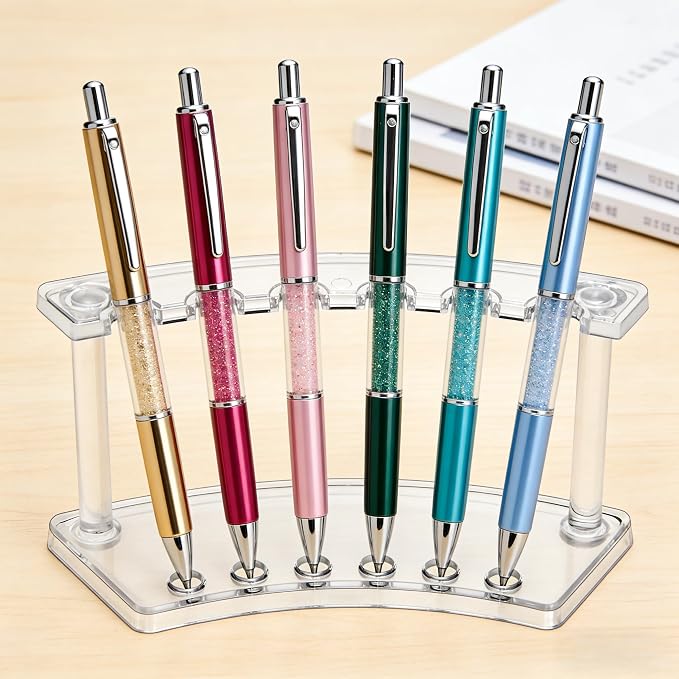 SOUJOY 8 Pack Acrylic Pen Display Stand, 6-Slot Pen Holder Rack, Eyebrow Pen - Image 4