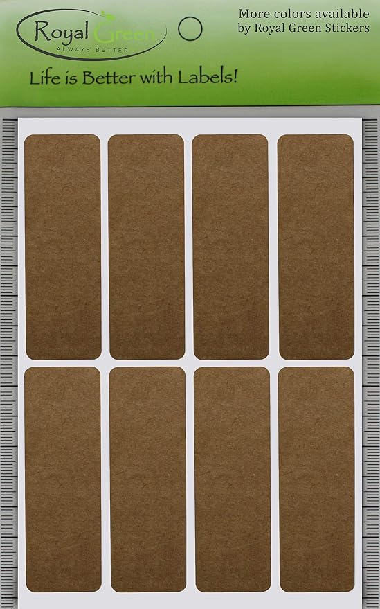 Royal Green 1x3 Labels for Color Coding, Rectangle Kraft Stickers to Write on - Image 6