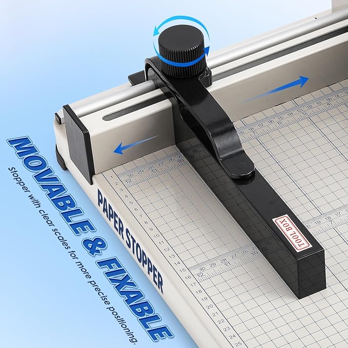 Heavy Duty A4 Paper Cutter 400 Sheet Thickness Cutting Capacity, 12 Inch Stack Guillotine Paper Cutter with 1 Replacement Blade, Stack Trimmer Suitable for Paper Leather Cardboard Nonwoven-DeskLoop Office