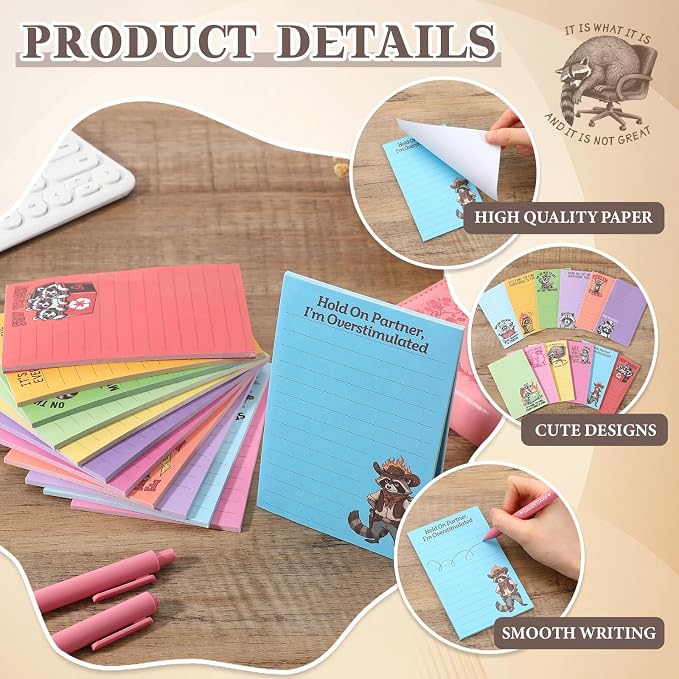 12 Pack Funny Notepads, 5x3 Inches Sarcastic Note Pads Memo Fun Office Gifts - Image 3