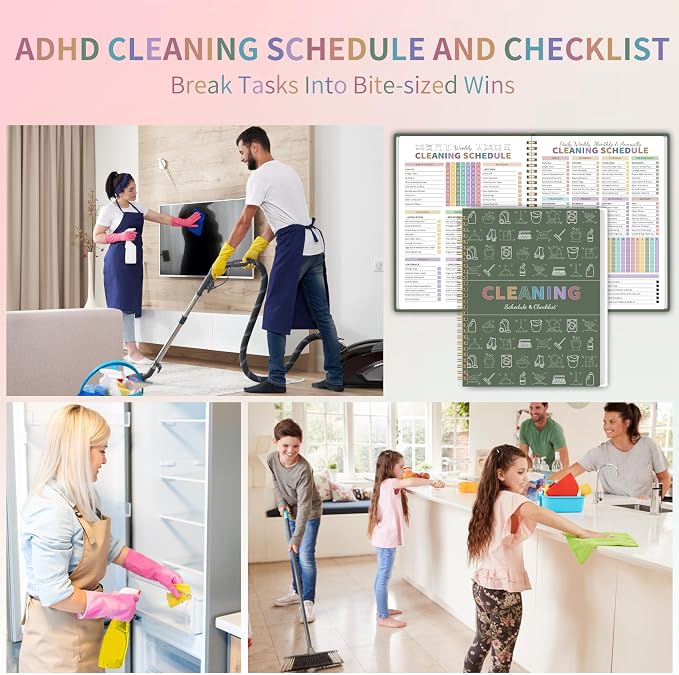 ADHD Cleaning Planner for Adults Women, Cleaning Schedule and Checklist Notebook - Image 7