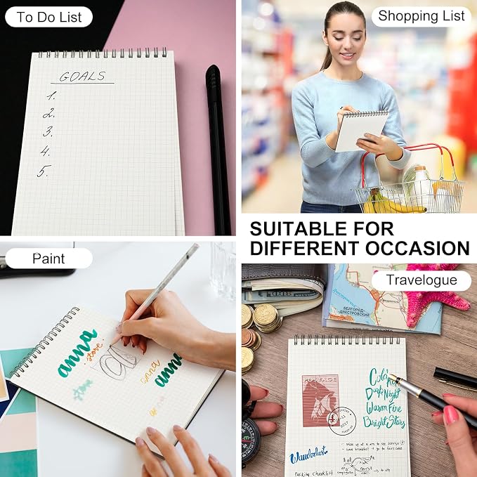 Engrowtic 3 Pack Graph Paper Spiral Notepad A5 Top Wirebound Notepad Grid - Image 5