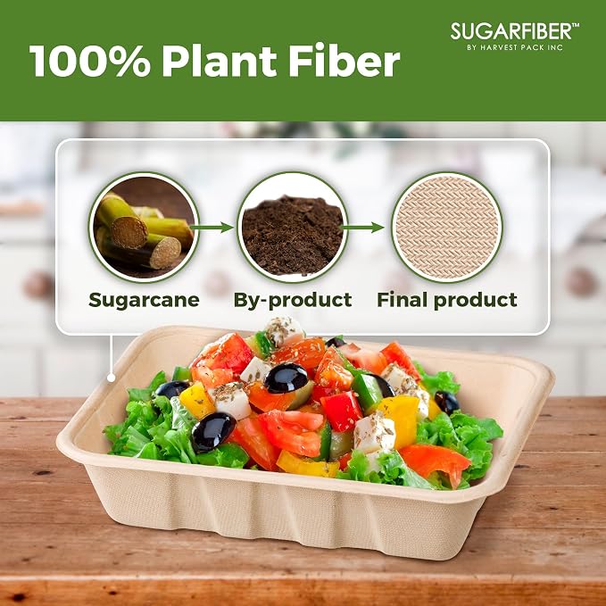 Harvest Pack 32 oz PFAS FREE Disposable Food Trays - Image 3