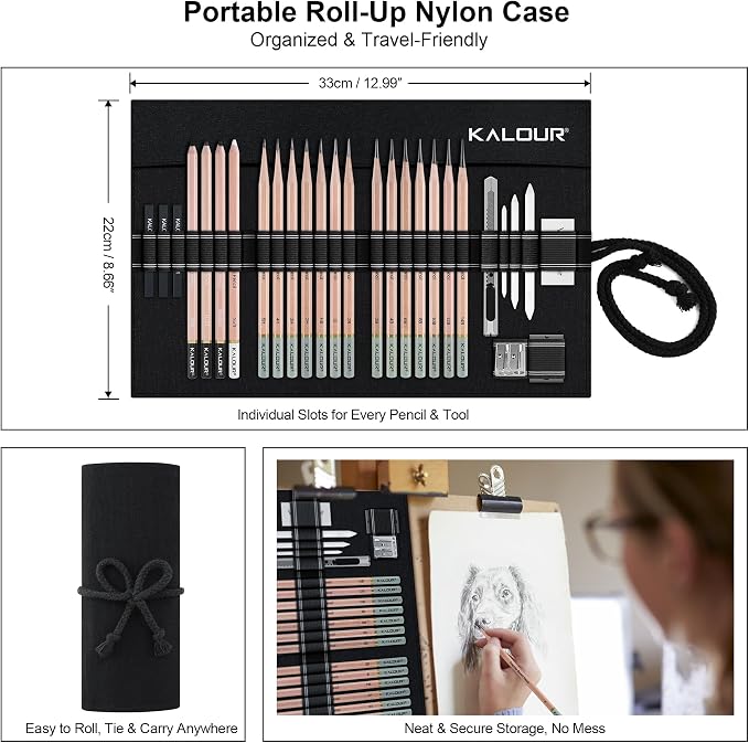 KALOUR 29 Pro Sketching Drawing Pencils Set - Image 6