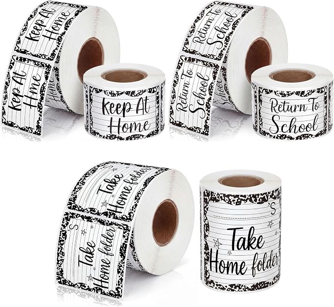 600 Pcs 3 Rolls Student Homework Folder Labels Take Home Folder Return to by Janlaugh