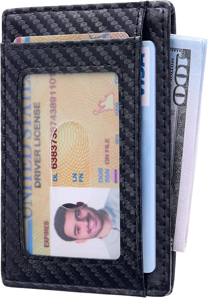 Travelambo Slim Wallet Front Pocket Minimalist Leather RFID Blocking Medium Size - Image 2