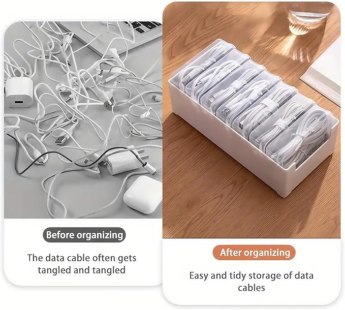 11 Box Cable Organizer Storage Box, Desktop Cable Management - Image 2